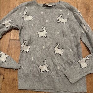 LOFT Gray Bunny Sweater